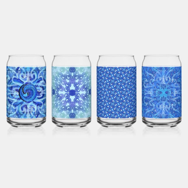 Vaso Con Forma De Lata Susea Blu Studios Wave Can Glasses (Anverso)