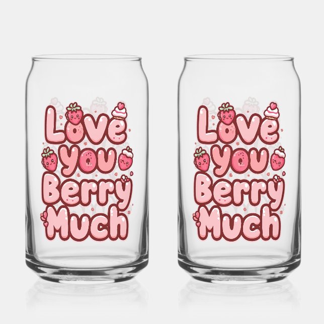 Vaso Con Forma De Lata Sweet Valentine's Day Fruit and Cupcake Quote (Anverso)