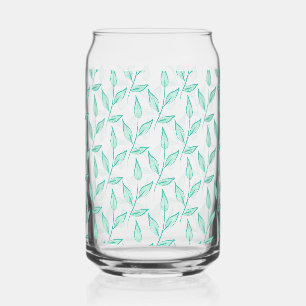 Vaso Con Forma De Lata tallos de hojas entrelazados en un patrón