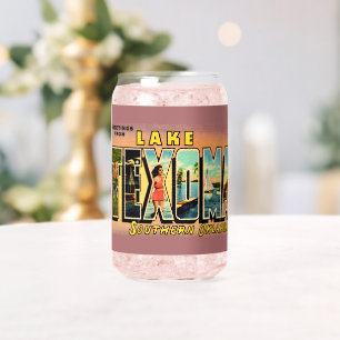 Vaso Con Forma De Lata Tarjeta postal de vidrio del lago Texoma Oklahoma