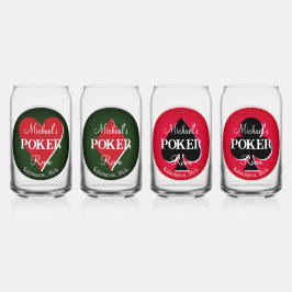 Vaso Con Forma De Lata Tarjetas de juego clásicas La sala de póquer puede