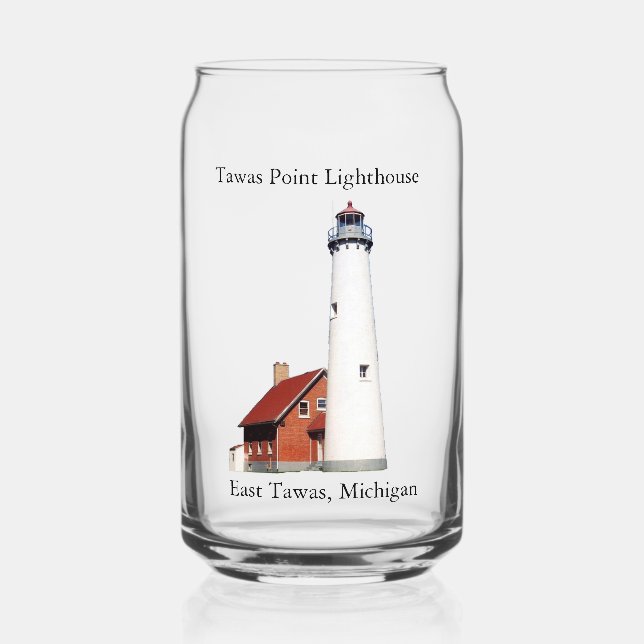 Vaso Con Forma De Lata Tawas Point Lighthouse puede vidrio (Anverso)