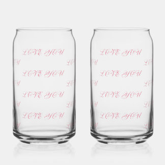 Vaso Con Forma De Lata Taza de Vidrio Amor Te | Vaso para Beber Romántico