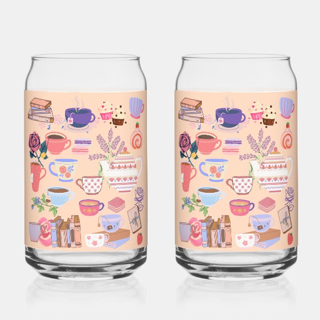 Vaso Con Forma De Lata Té Y Libros (Anverso)