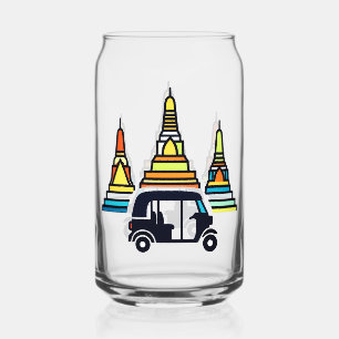 Vaso Con Forma De Lata Templos tailandeses y tuk tuks