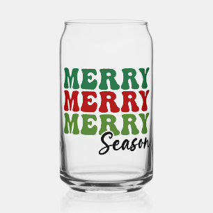 Vaso Con Forma De Lata Temporada de merry Merry - Arte de vacaciones retr