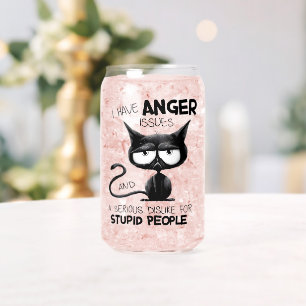 Vaso Con Forma De Lata Tengo Problemas de Ira Regalo Divertido para Amant