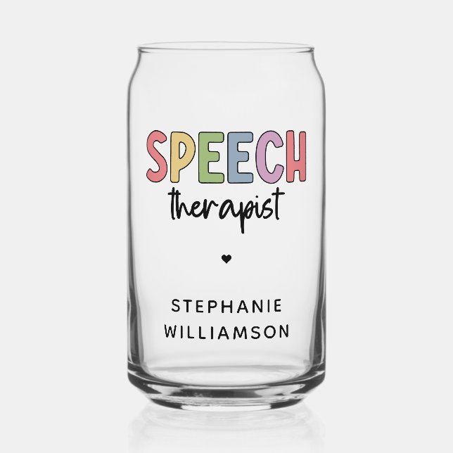Vaso Con Forma De Lata Terapia de voz personalizada SLP (Anverso)