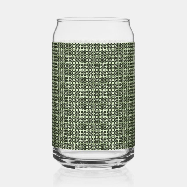 Vaso Con Forma De Lata textil verde cuadrado mosaico clásico regalo de mo (Anverso)
