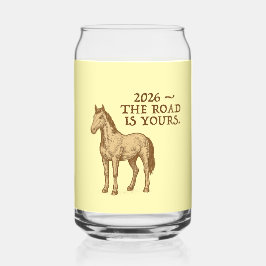 Vaso Con Forma De Lata Texto motivacional y caballo