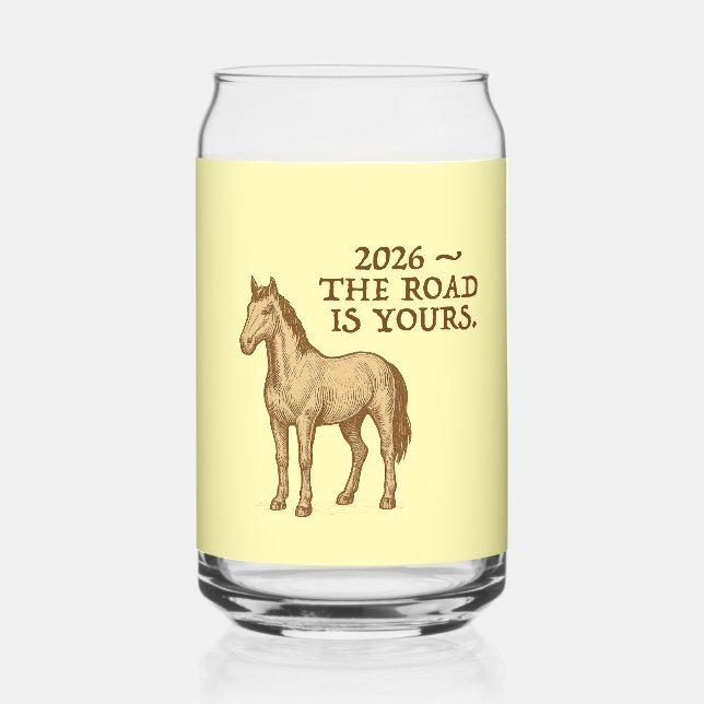 Vaso Con Forma De Lata Texto motivacional y caballo (Anverso)