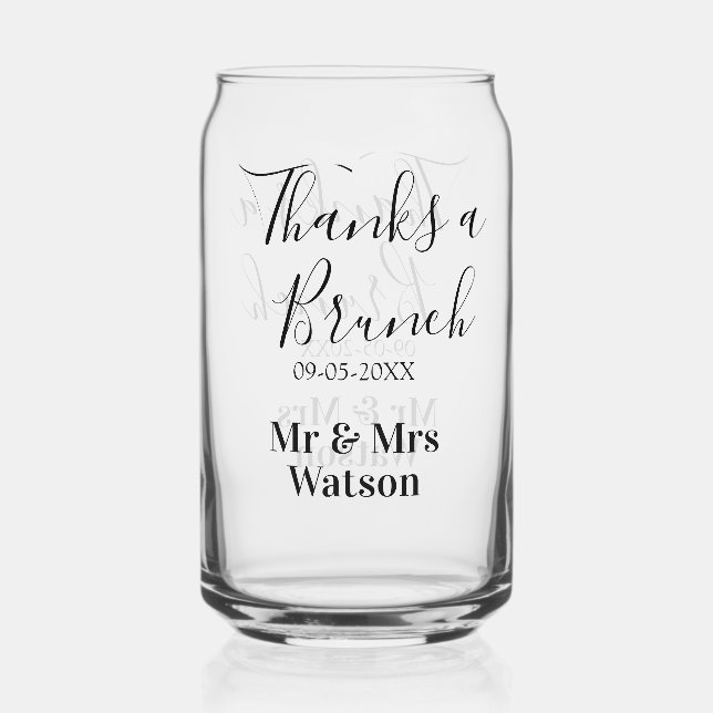 Vaso Con Forma De Lata Thanks a brunch post wedding name date simple  (Anverso)