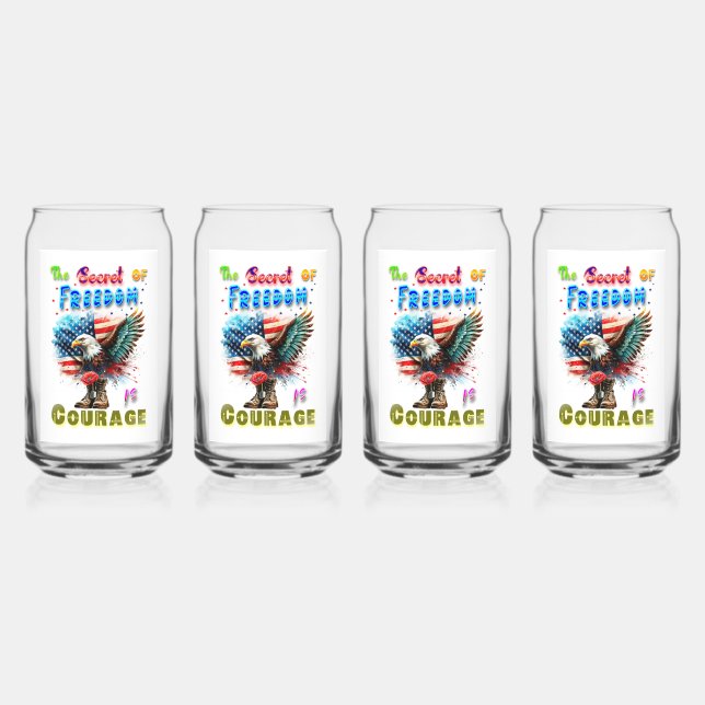 Vaso Con Forma De Lata The Secret Of Freedom Is Courage (Anverso)