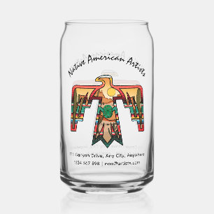 Vaso Con Forma De Lata Thunderbird nativo americano texto editable