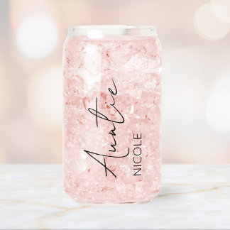Vaso Con Forma De Lata Tía de nombre personalizada de escritura a mano mo
