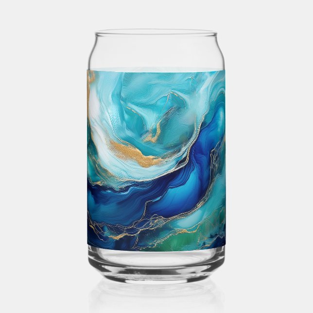 Vaso Con Forma De Lata Tidas de cobalto: Una exploración abstracta (Anverso)