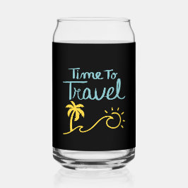 Vaso Con Forma De Lata Tiempo De Viajar A La Playa