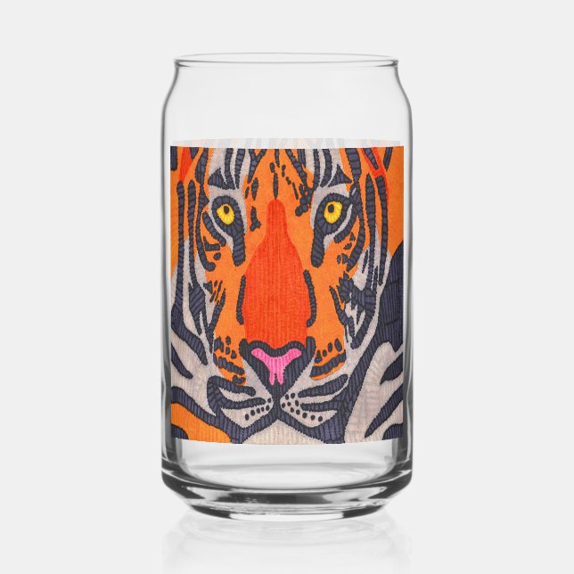 Vaso Con Forma De Lata Tigre (individual) - Lata de Vidrio (Anverso)