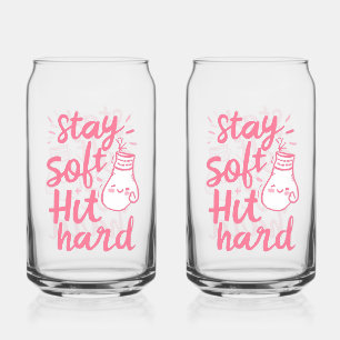 Vaso Con Forma De Lata Tipografía Adorable Rosa Mantén Te Suave Golpea Fu