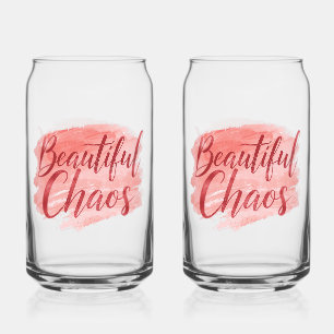 Vaso Con Forma De Lata Tipografía de guión de Caos Hermoso Estético