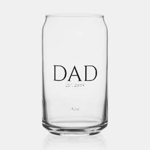 Vaso Con Forma De Lata Tipografía de Papá Monograma Negro