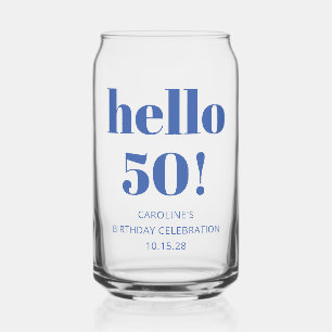 Vaso Con Forma De Lata Tipografía Negrita Azul Favor Moderno Cumpleaños 5