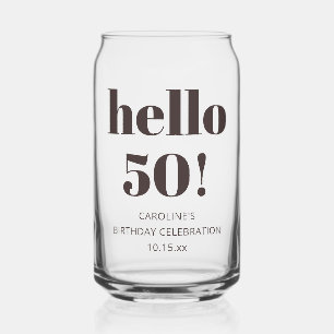 Vaso Con Forma De Lata Tipografía Negrita Marrón Favor Moderno Cumpleaños