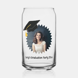 Vaso Con Forma De Lata Título de graduación de texto y foto personalizado