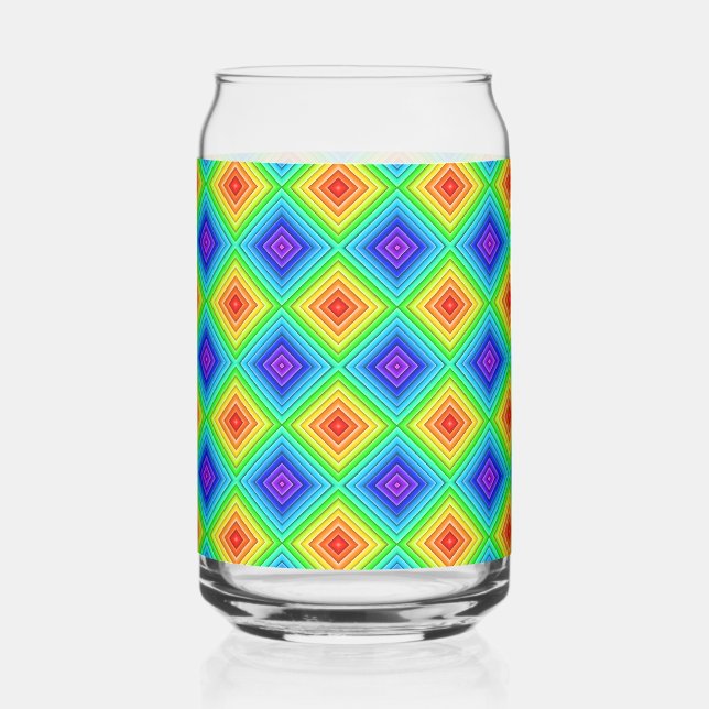 Vaso Con Forma De Lata Topografía Geométrica - Vidrio Puede (Anverso)