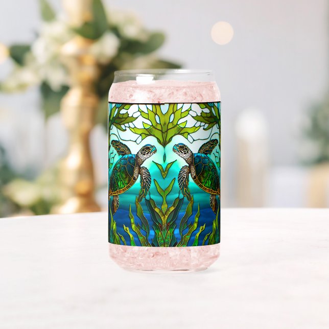 Vaso Con Forma De Lata Tortuga tropical costera Verde azulada verde azul (Insitu (Boda))