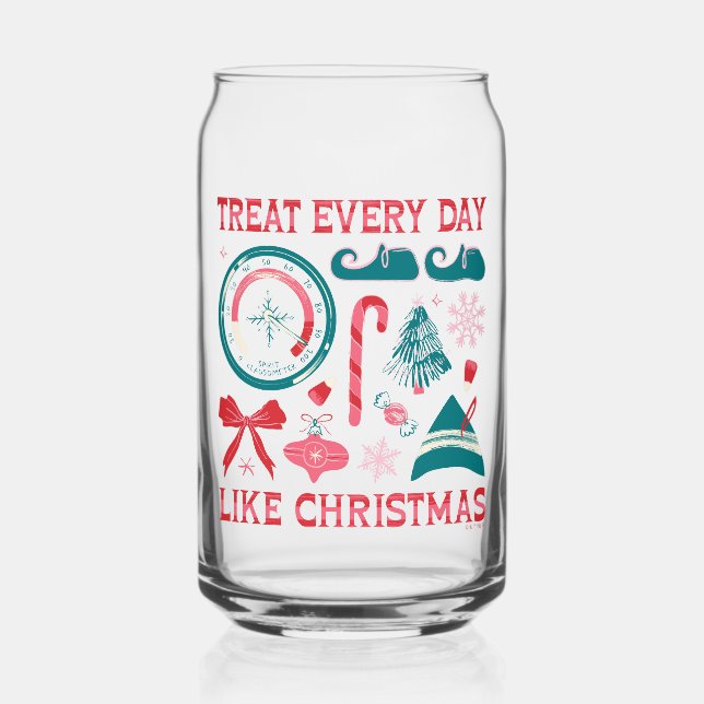 Vaso Con Forma De Lata Tratar todos los días como Navidades (Anverso)