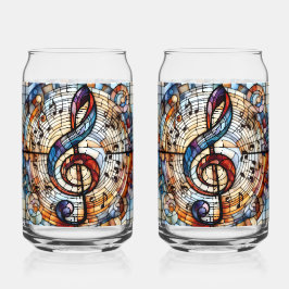Vaso Con Forma De Lata Treble Clef y notas