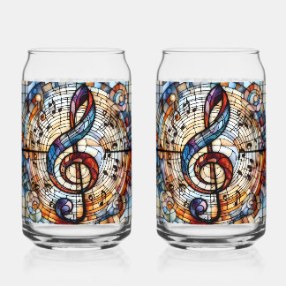 Vaso Con Forma De Lata Treble Clef y notas