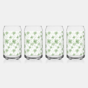 Vaso Con Forma De Lata Trébol caprichoso y remolino con tema irlandés