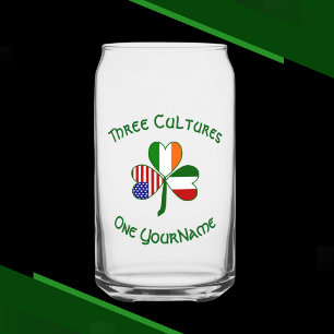Vaso Con Forma De Lata Trébol personalizado italo-irlandés americano