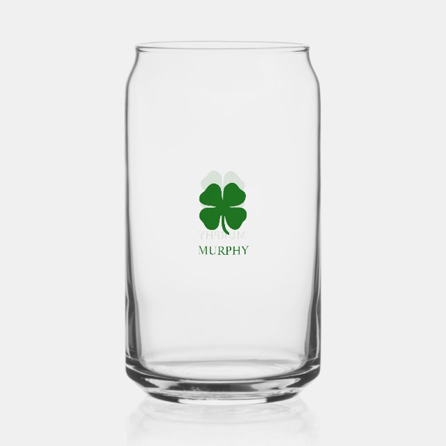 Vaso Con Forma De Lata Trébol Verde Irlandés (Anverso)
