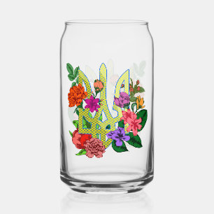 Vaso Con Forma De Lata tridente tryzub de heráldica ucraniana flores flor
