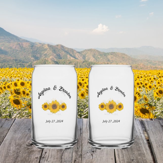Vaso Con Forma De Lata trío de girasol para bodas (Subido por el creador)