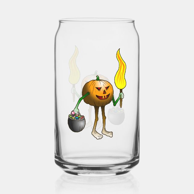 Vaso Con Forma De Lata Truco o trato calabaza (Anverso)