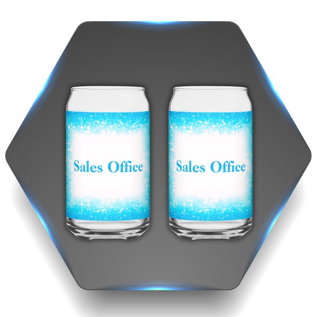 Vaso Con Forma De Lata Turquesa en blanco, monograma - Purpurina | (Subido por el creador)