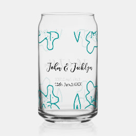 Vaso Con Forma De Lata Turquoise blue wedding couple name date flstylish