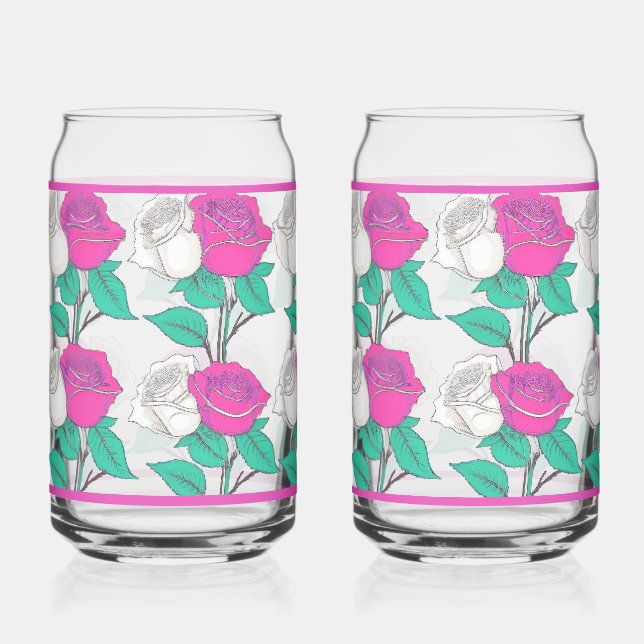 Vaso Con Forma De Lata Two Roses Soda Glass (Anverso)