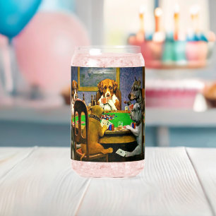 Vaso Con Forma De Lata Un amigo en necesidad, Perros jugando póquer,