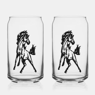 Vaso Con Forma De Lata Un caballo saltando con brío
