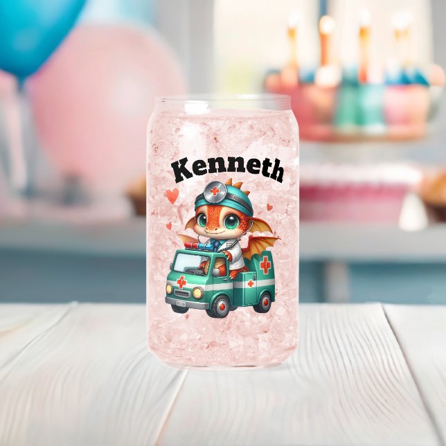 Vaso Con Forma De Lata ¡Un dragón bebé en una aventura ambulante! (Insitu (Baby Shower))