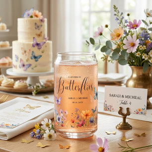 Vaso Con Forma De Lata Una vida de mariposas Mesa de Desayuno Nupcial