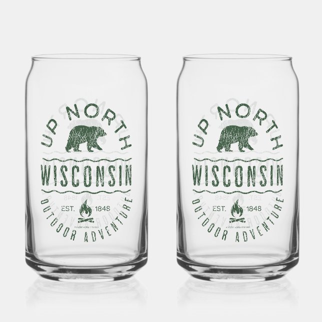 Vaso Con Forma De Lata Up North Wisconsin (Anverso)