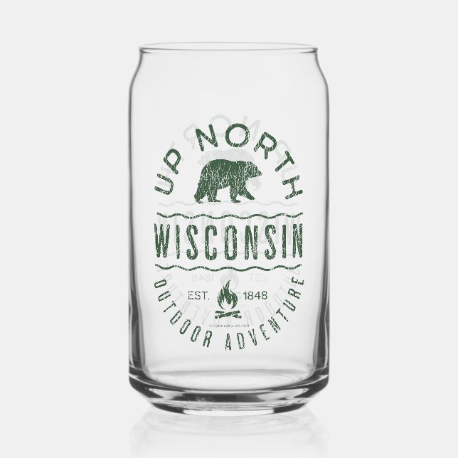 Vaso Con Forma De Lata Up North Wisconsin (Anverso)