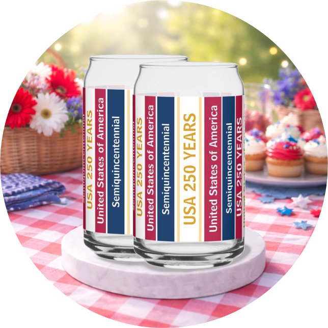 Vaso Con Forma De Lata USA 250 Years Semiquincentennial Patriotic Stripes (Subido por el creador)
