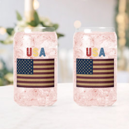 Vaso Con Forma De Lata USA American Flag Retro